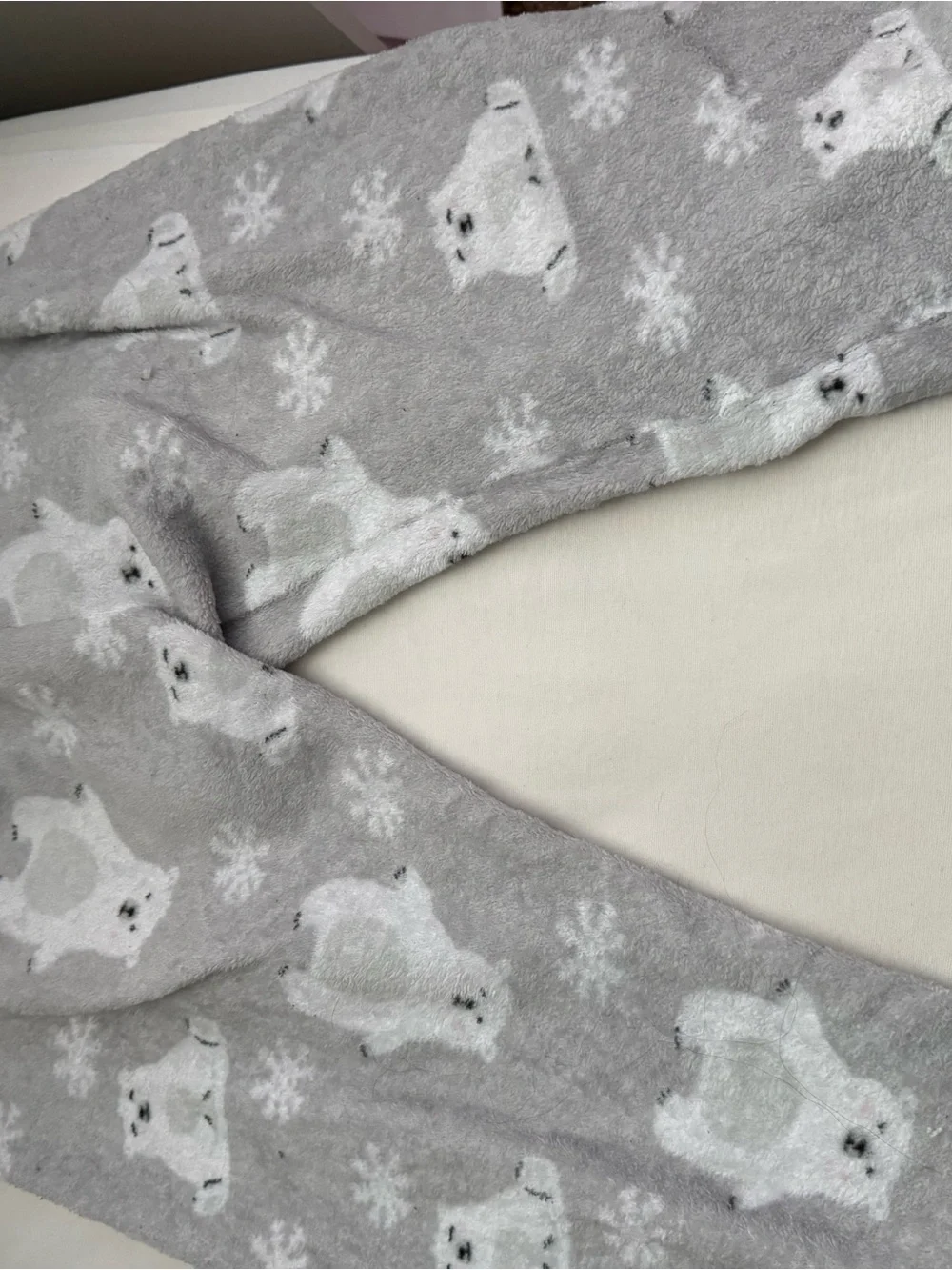 Kids Polar Bear Plush Pajama Pants - Gray